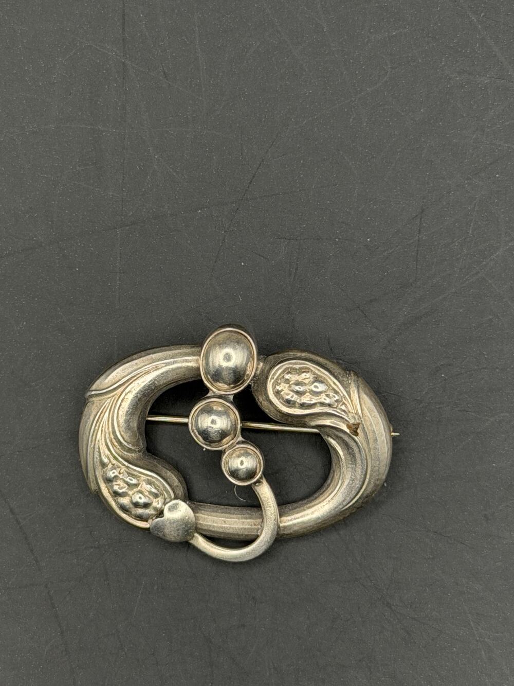 Vintage Jensen Sterling Silver Floral Brooch Made in Denmark